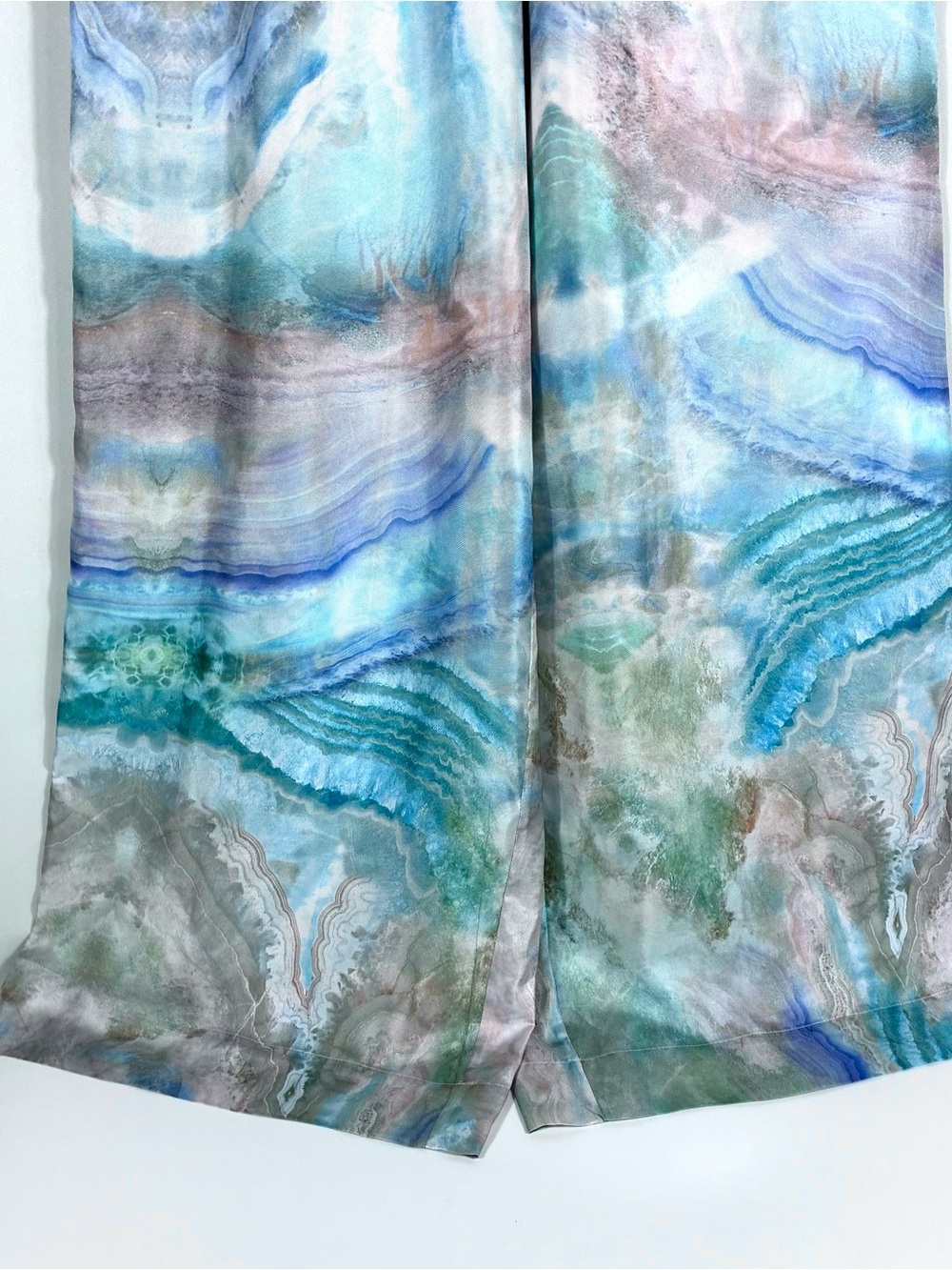 Zimmermann Illuminate Agate Print Silk Track Pants Blue US 6 NWT - Picture 15 of 17